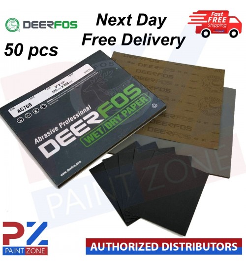 DEERFOS High Performance Sandpaper Sheets, Wet/Dry Abrasive Sanding Sheets 50pcs